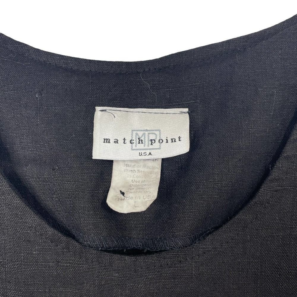 Match Point maxi black 100% linen dress Sz L boho lagenlook - Picture 3 of 8